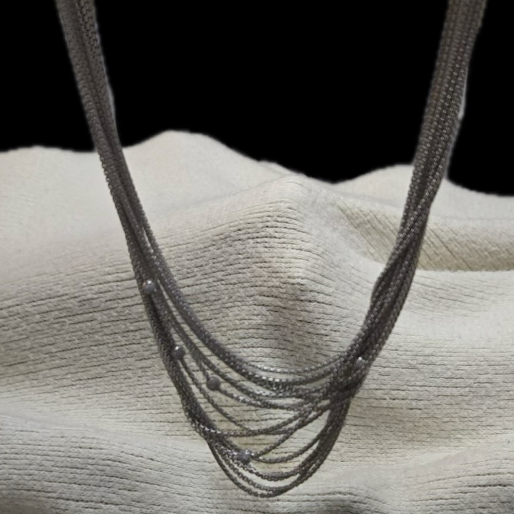 David Yurman Silver Necklace with Pave Diamonds